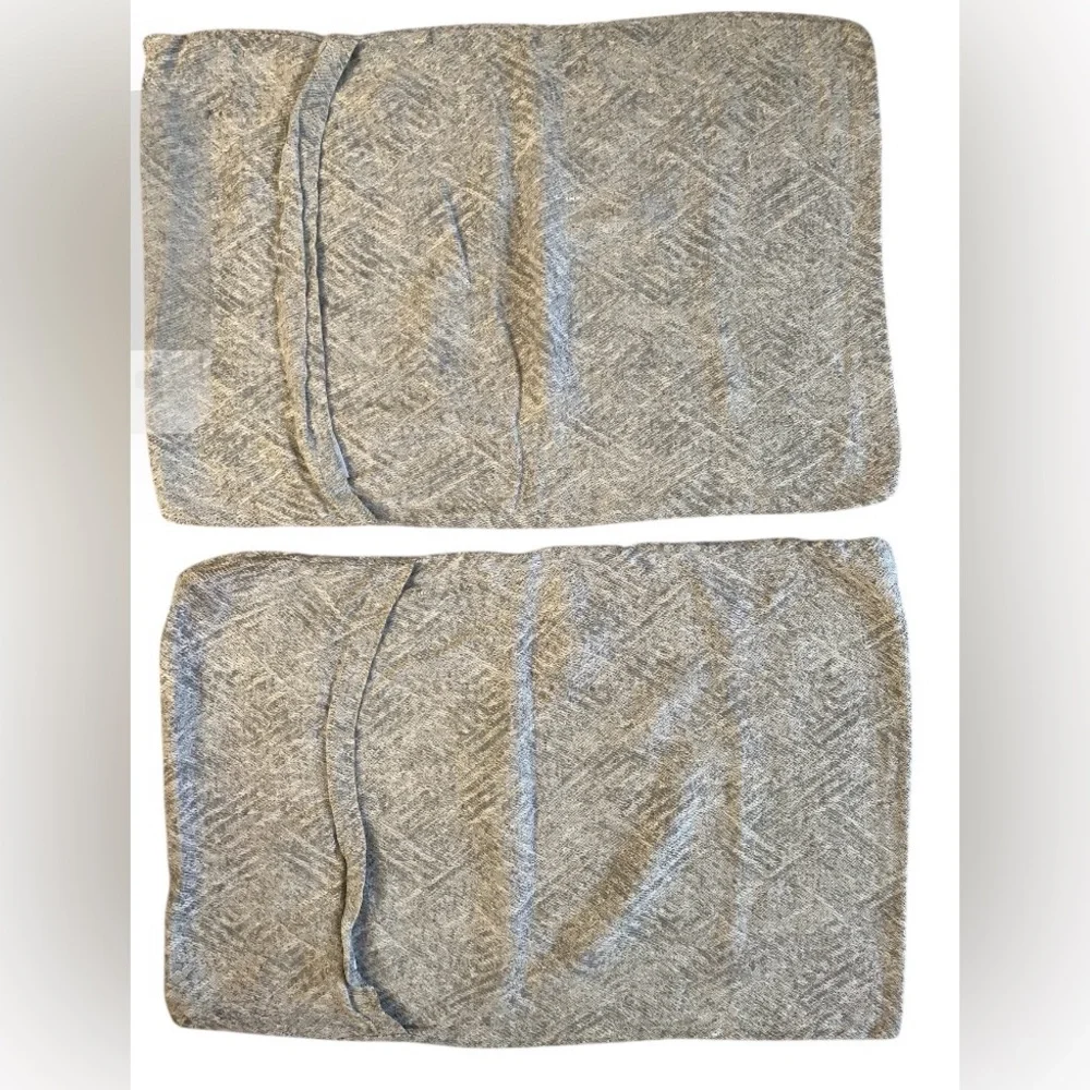 Restoration Hardware Herringbone Jacquard Linen Standard LOUNGER Sham Mist $269